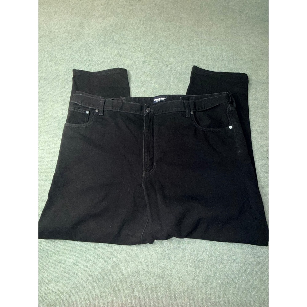 Lands End Square Rigger Jeans Mens 48 Black  Traditional Fit Straight Flawed
